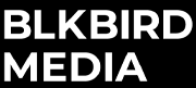 BLKBIRD Media text logo on Black Background